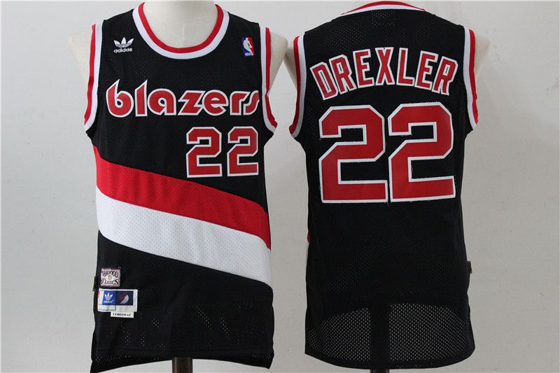 Men Portland Trail Blazers #22 Drexler Black Adidas NBA Jerseys->portland trail blazers->NBA Jersey